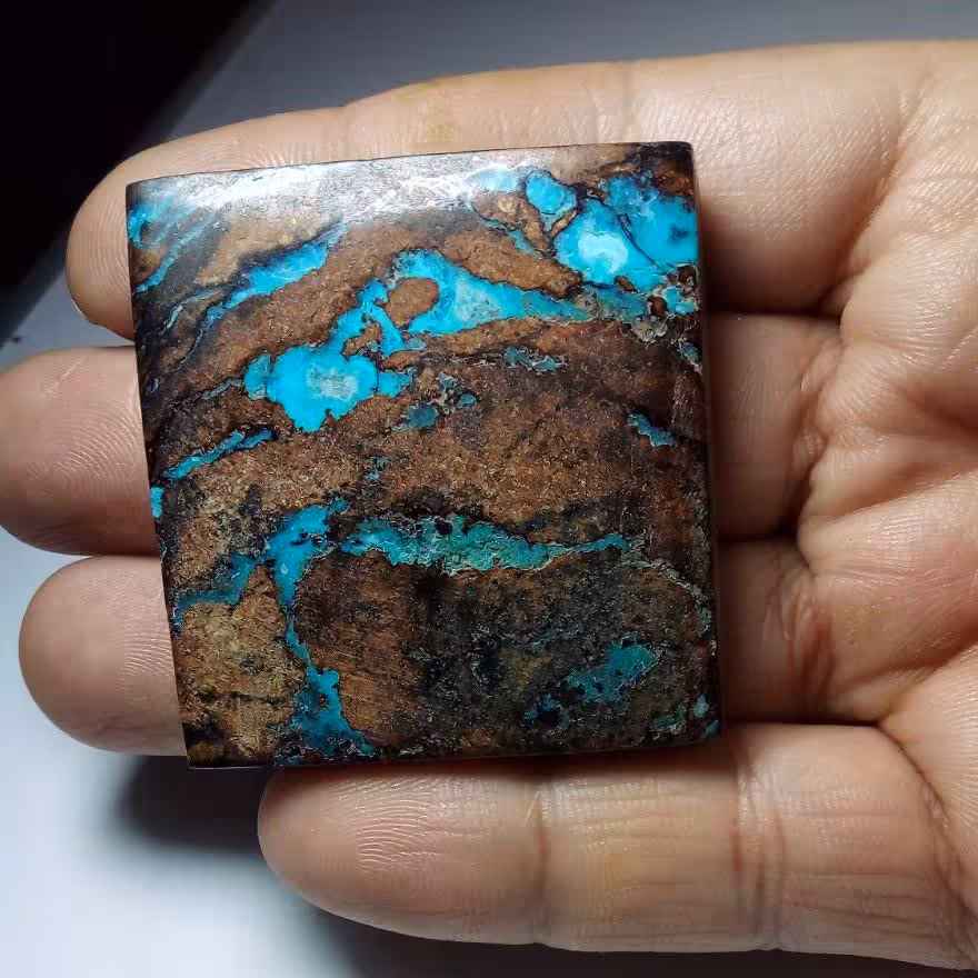 نگین فیروزه چهار گوش کلکسیونی 