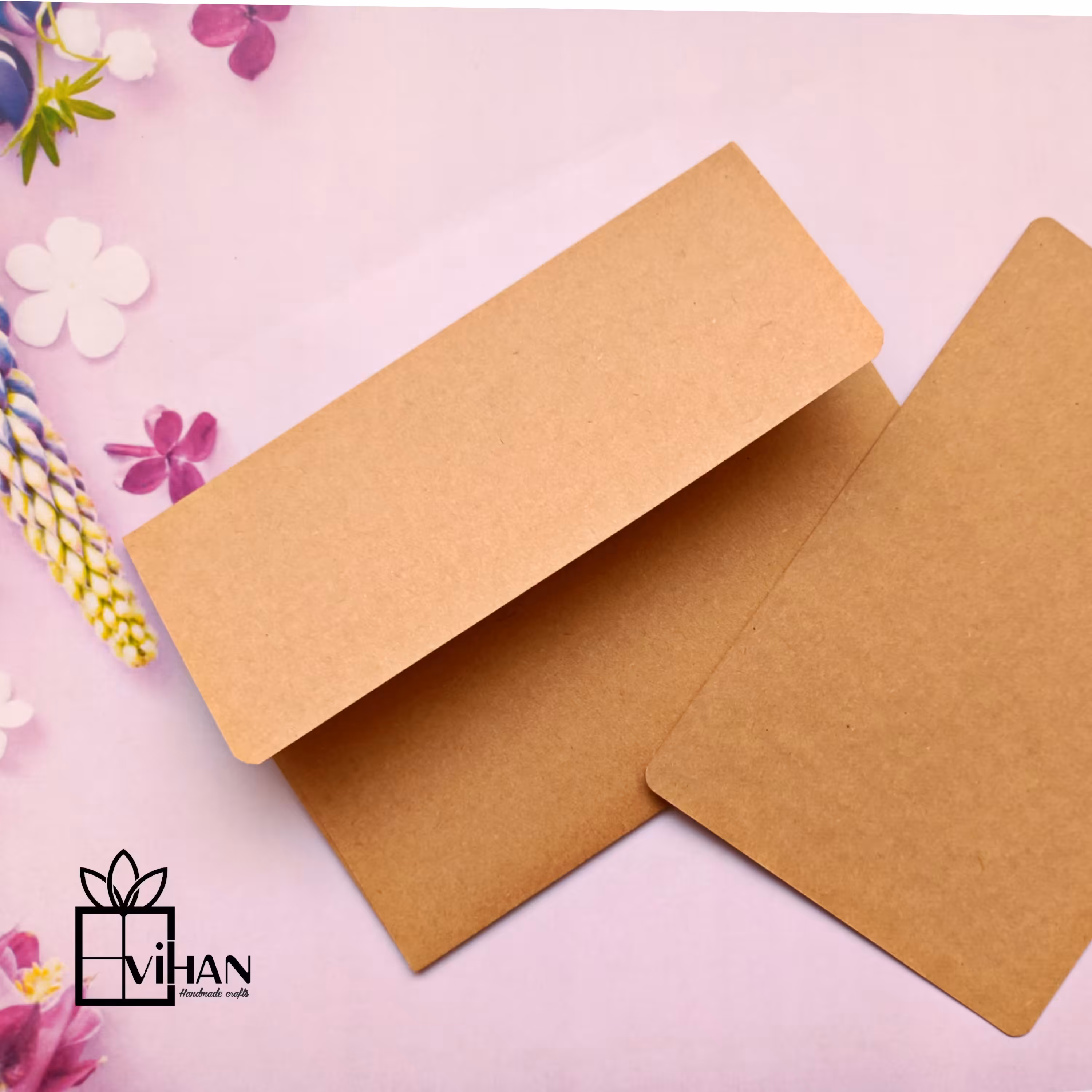 پاکت و کارت  کرافت دور گرد تک برگ مقوایی خام بدون چاپ و نوشته   سایز A6