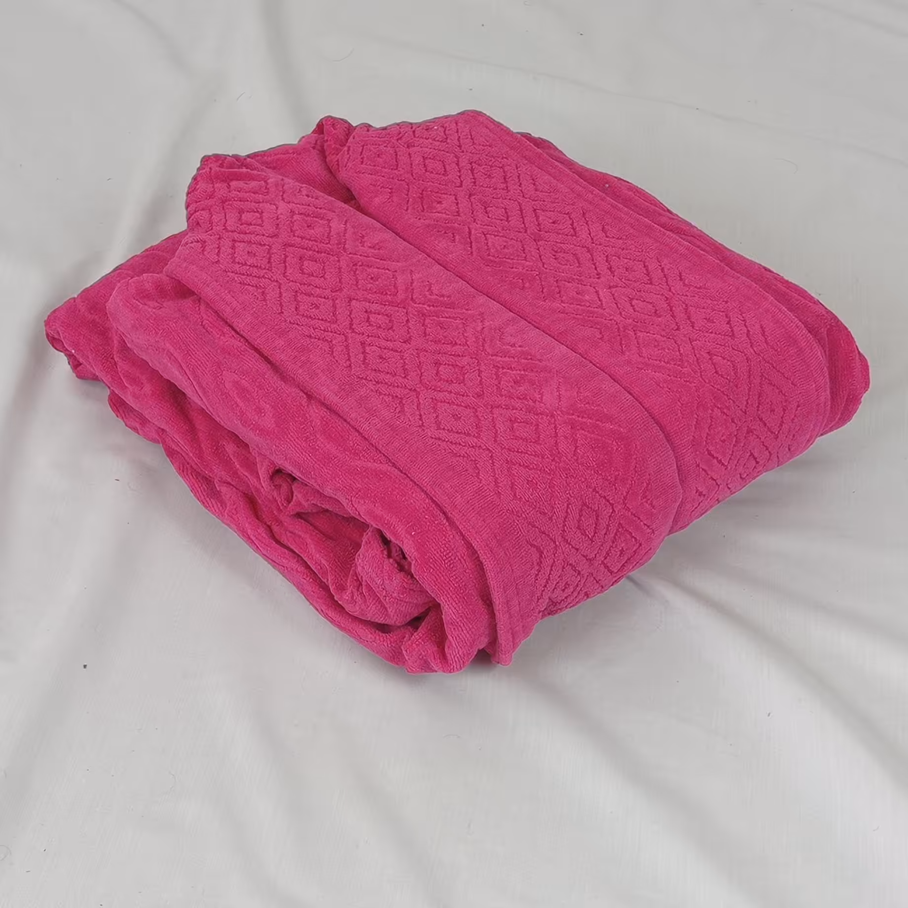 حوله تن پوش - یقه بلند - جنس ترک و دوخت ایران - رنگ صورتی