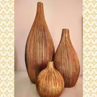 ست گلدان سالونگ در سه سایز و در سه رنگ طلایی و مشکی و نقره ای