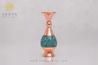 گلدان فیروزه کوب صراحی آقاجانی ارتفاع 16