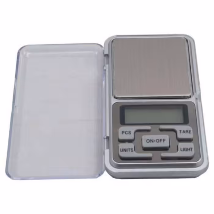 ترازو جیبی زرگری دقت از 1 صدم گرم تا 500 گرم  دارای استند بای اتوماتیک   دارای کلید پار سنگ  دارای صفحه دیجیتالی بزرگ