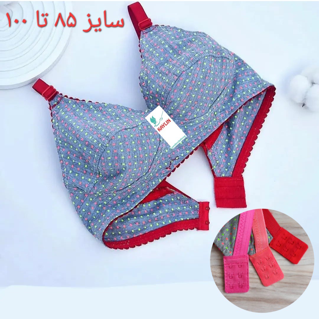 سوتین سایز بزرگ نخی دولایه سایز 85تا100،سوتین نخی سایز بزرگ،سوتین بزرگ نخی