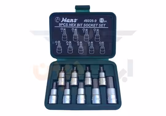 جعبه بکس 1/2 آلنی 9 عددی شش گوش هنس مدل hans 46026-9