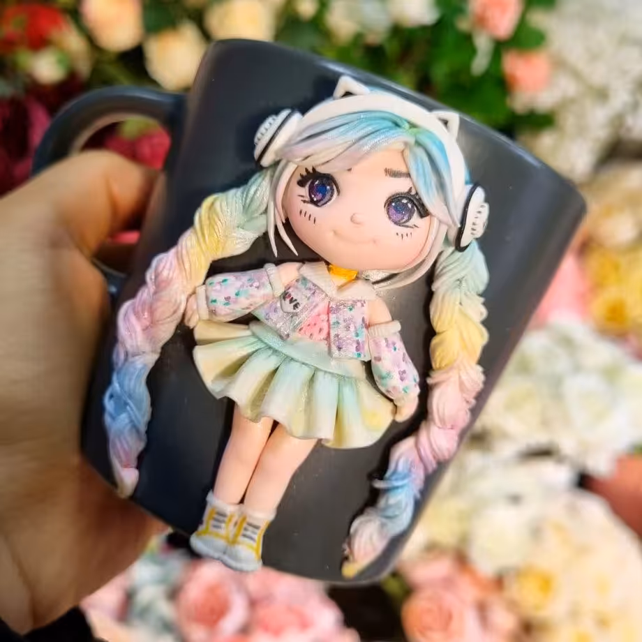 ماگ فانتزی برای هدیه و کادو و دکوری قیمت با بهترین ماگ هاباعشق میسازم بالبخند استفاده کنید