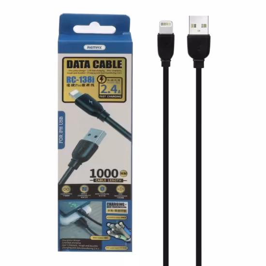 کابل تبدیل USB به lightning ریمکس مدل RC-138i طول 1متر