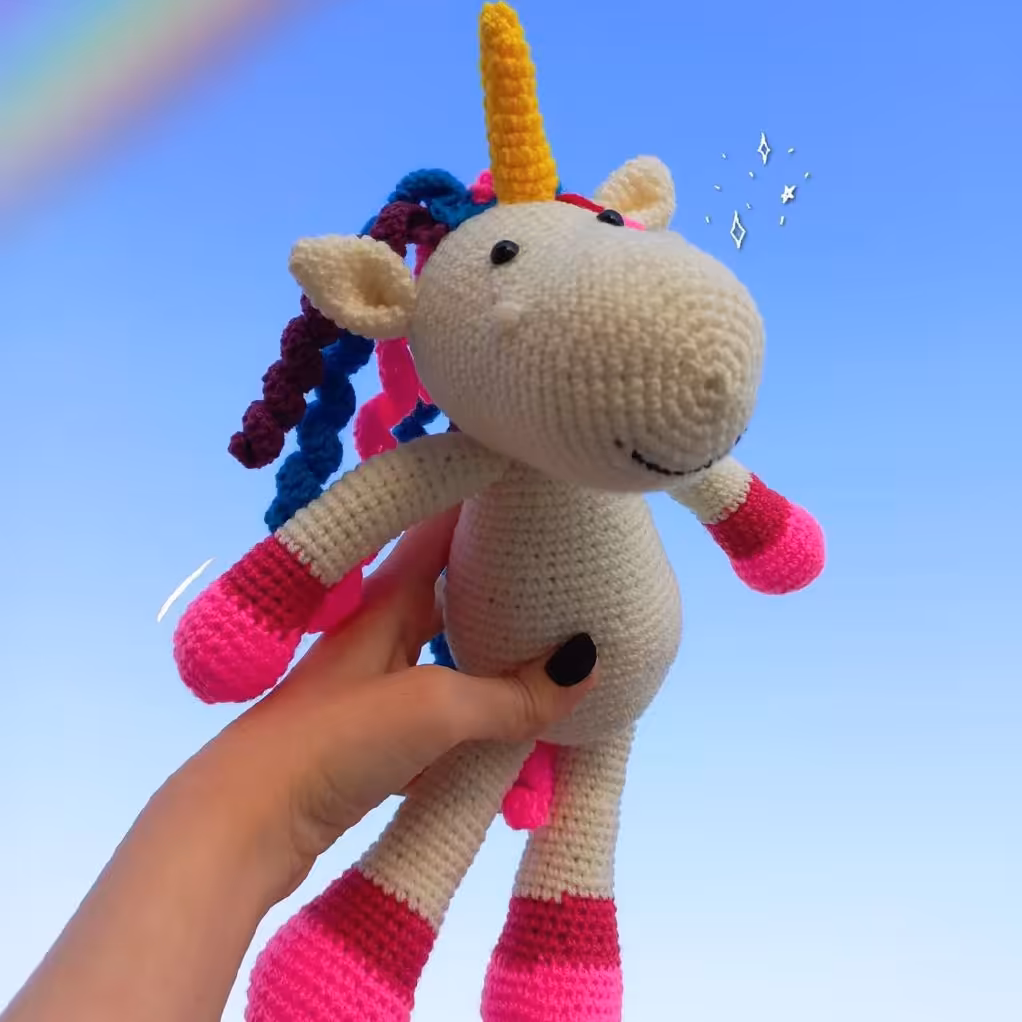 عروسک بافتنی یونیکورن 