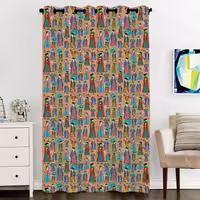 پرده پنجره مخمل پانچ زنان ژاپنی سایز 138 در 290 مدل C3-157 شرکت رنس