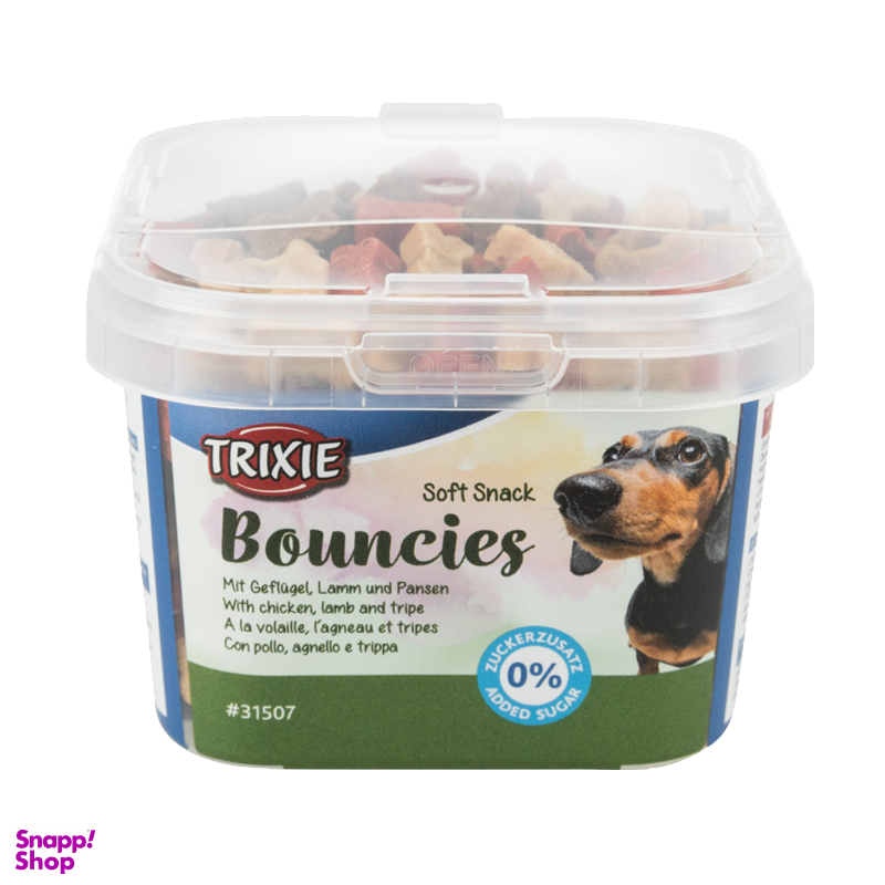تشویقی سگ تریکسی (Trixie) مدل Bouncies با طعم بره و سیرابی وزن 140 گرم