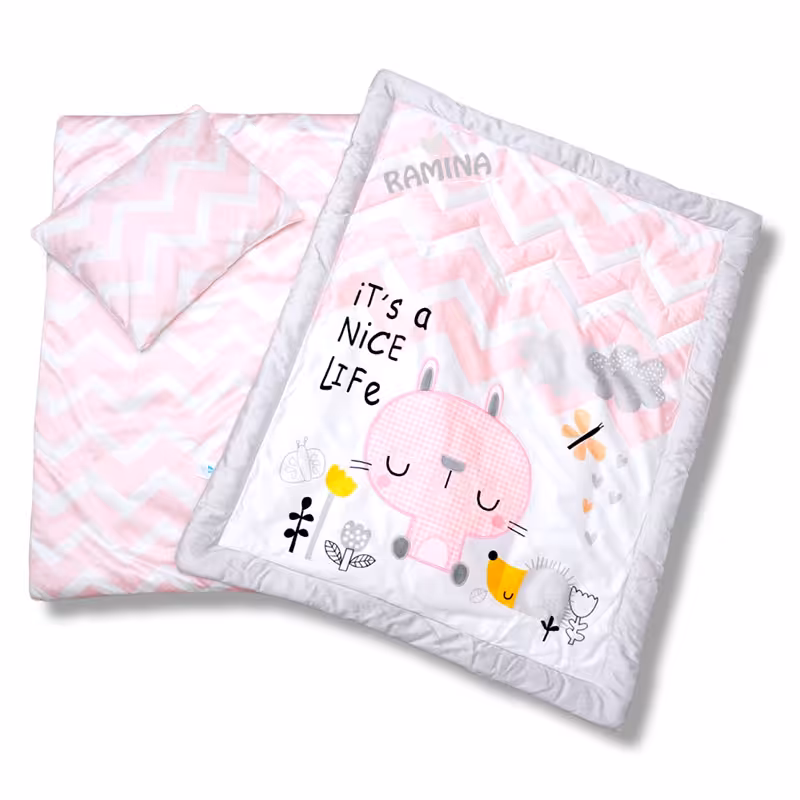 ست رختخواب نوزاد دخترانه 3 تکه طرح خرگوش پلی گرو Playgro