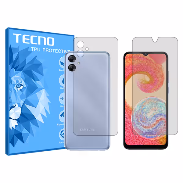 گلس صفحه نمایش و پشت گوشی سامسونگ Galaxy M04 مدل شفاف برند تکنو کد SS
