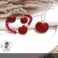 ست زیورآلات رزینی طرح سیب