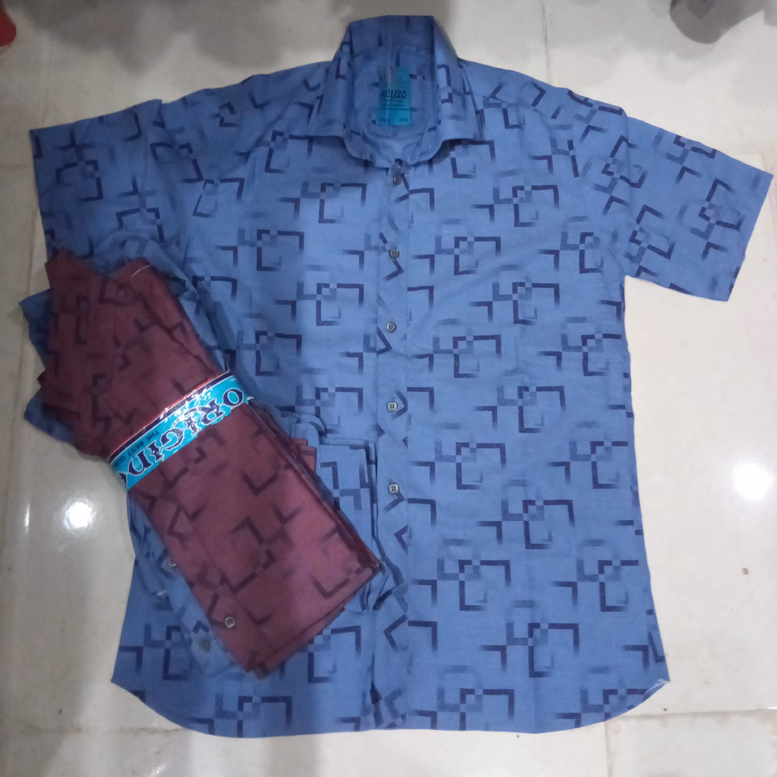 پیراهن مردانه یقه داراستین کوتاه 