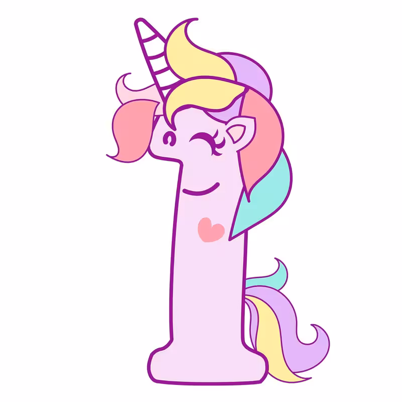 استند رومیزی تولد مدل عدد 1 طرح یونیکورن کد 861