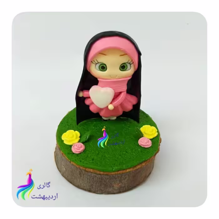 استند دخترانه جشن تکلیف دختر چادری صورتی خمیری