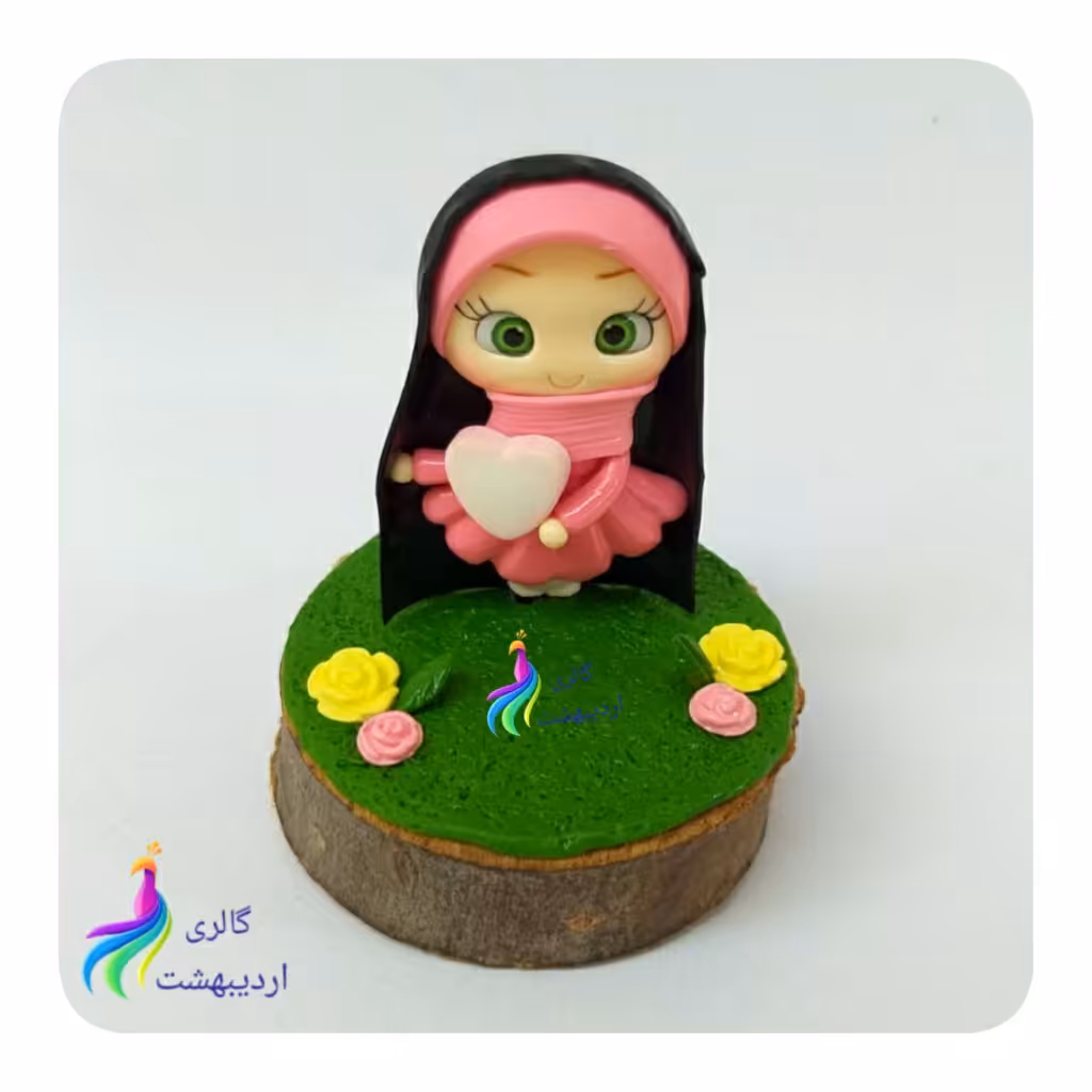 استند دخترانه جشن تکلیف دختر چادری صورتی خمیری