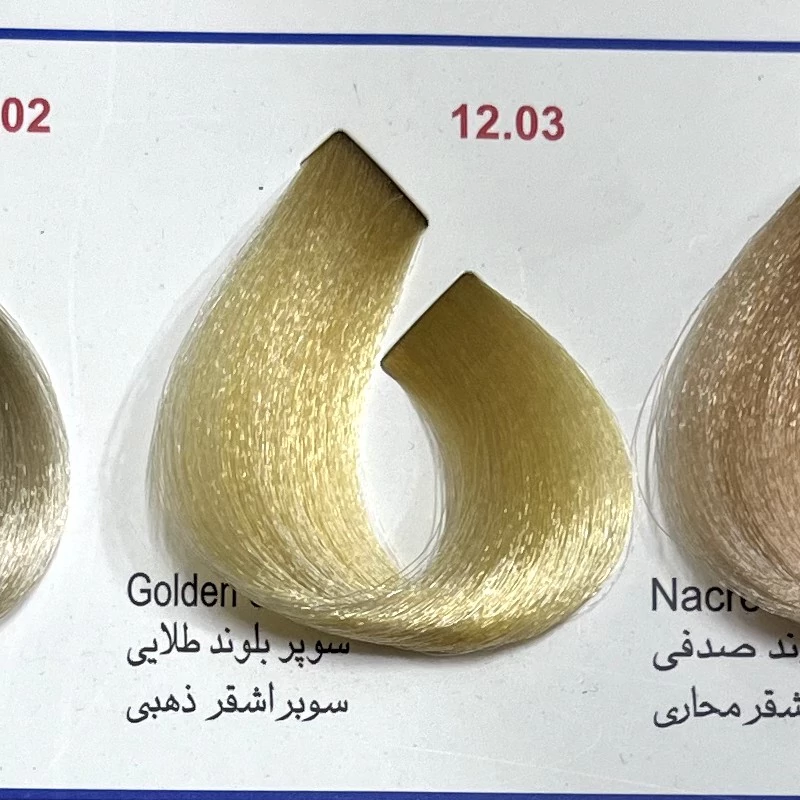 سوپر بلوند طلایی 1203 ،،رنگ مو کم آمونیاک پیلون و یک عدد اکسیدان | amazonchi