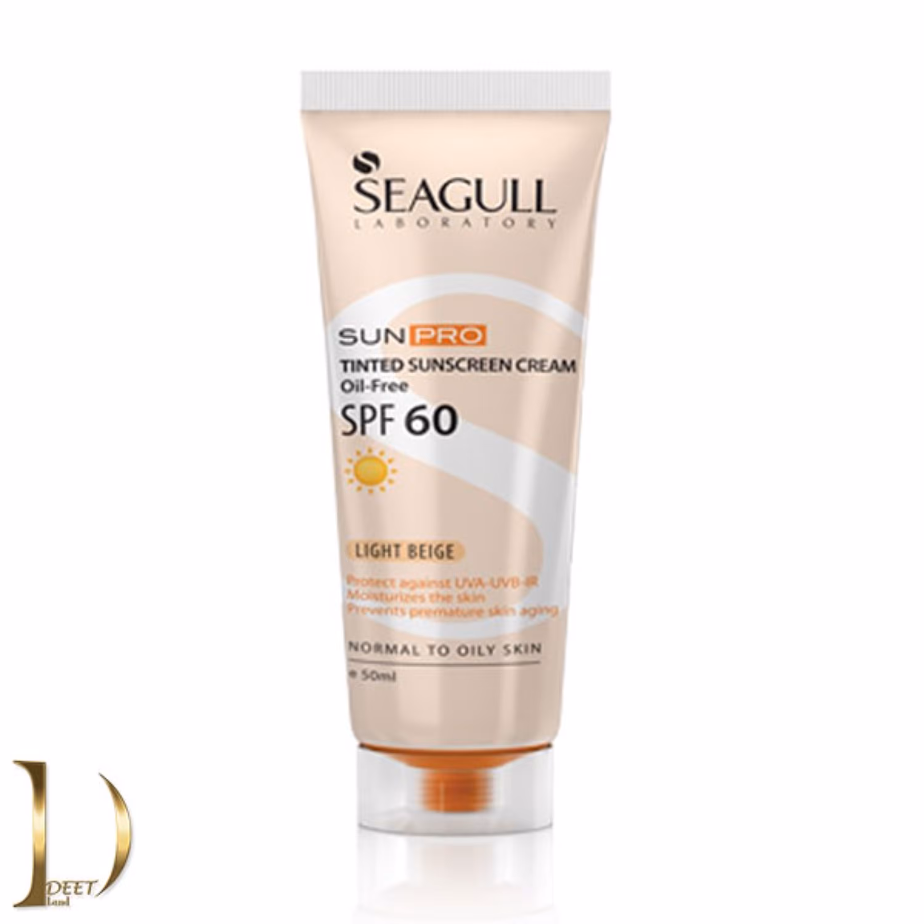 کرم ضد آفتاب 40 میلی لیتر spf 60 بژ روشن سی گل  Seagull sunscreen cream spf 60 