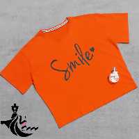 کراپ اسپرت نیم تنه نخ پنبه طرح smile پوشاک و اکسسوری سپنتا