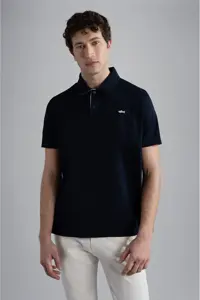 تی شرت یقه پولو آبی مردانه دکمه پنبه آستین کوتاه NAVY POLO 013 Paul Shark Paul&amp;Shark