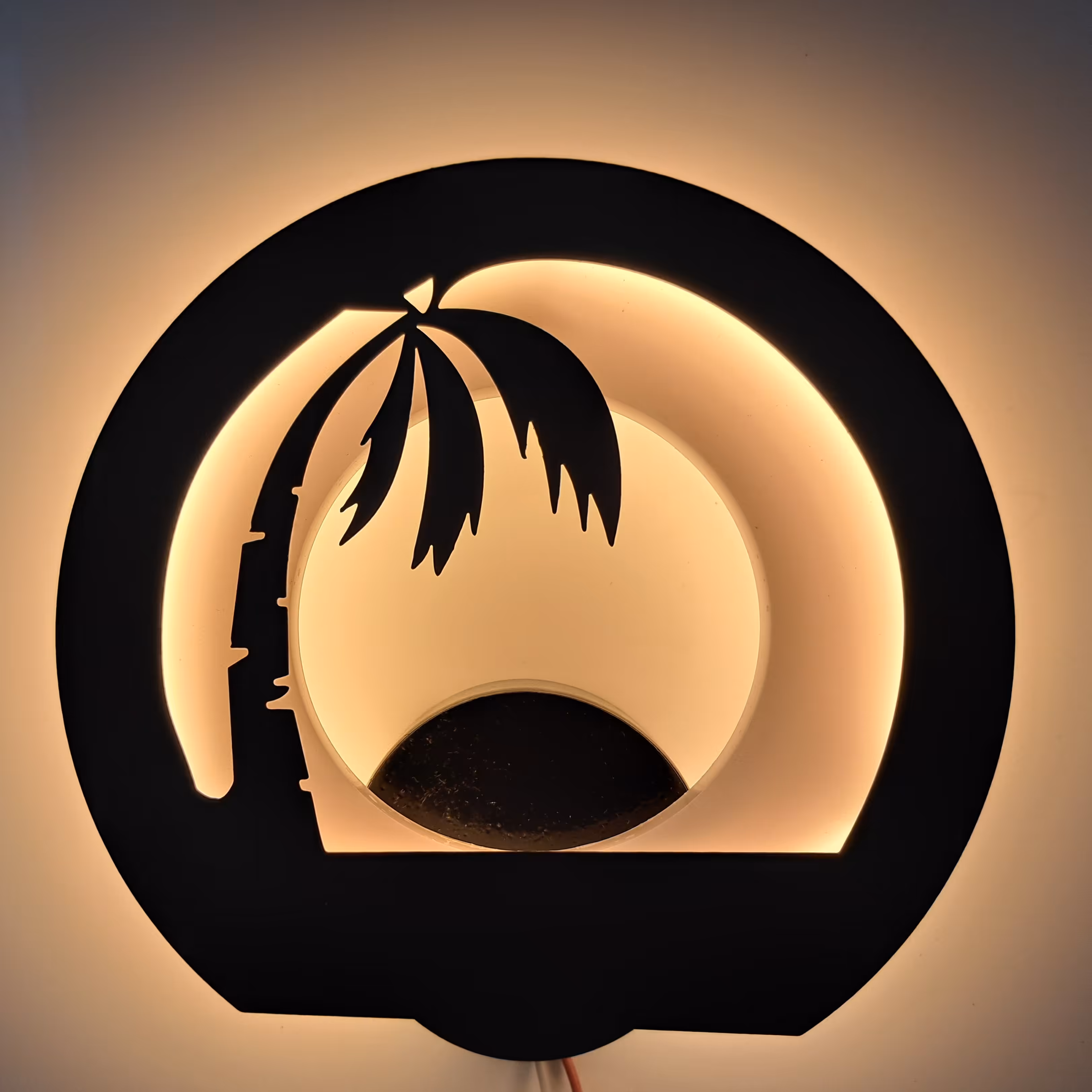 چراغ خواب نخل دیواری LED انبه ای