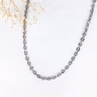 زنجیر استیل مردانه طرح مربع با کد 11305