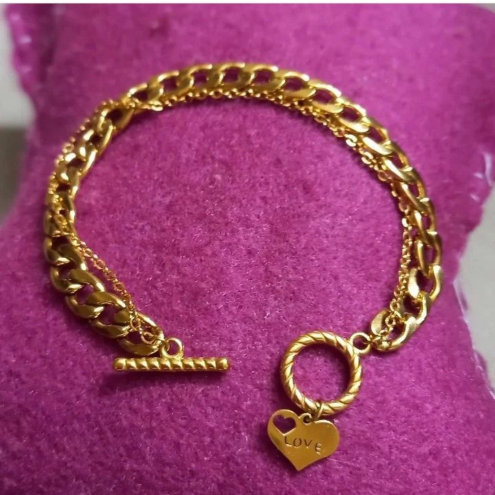 دستبند کارتی شیک و زیبا .استیل .در دولاین .قفل تی 