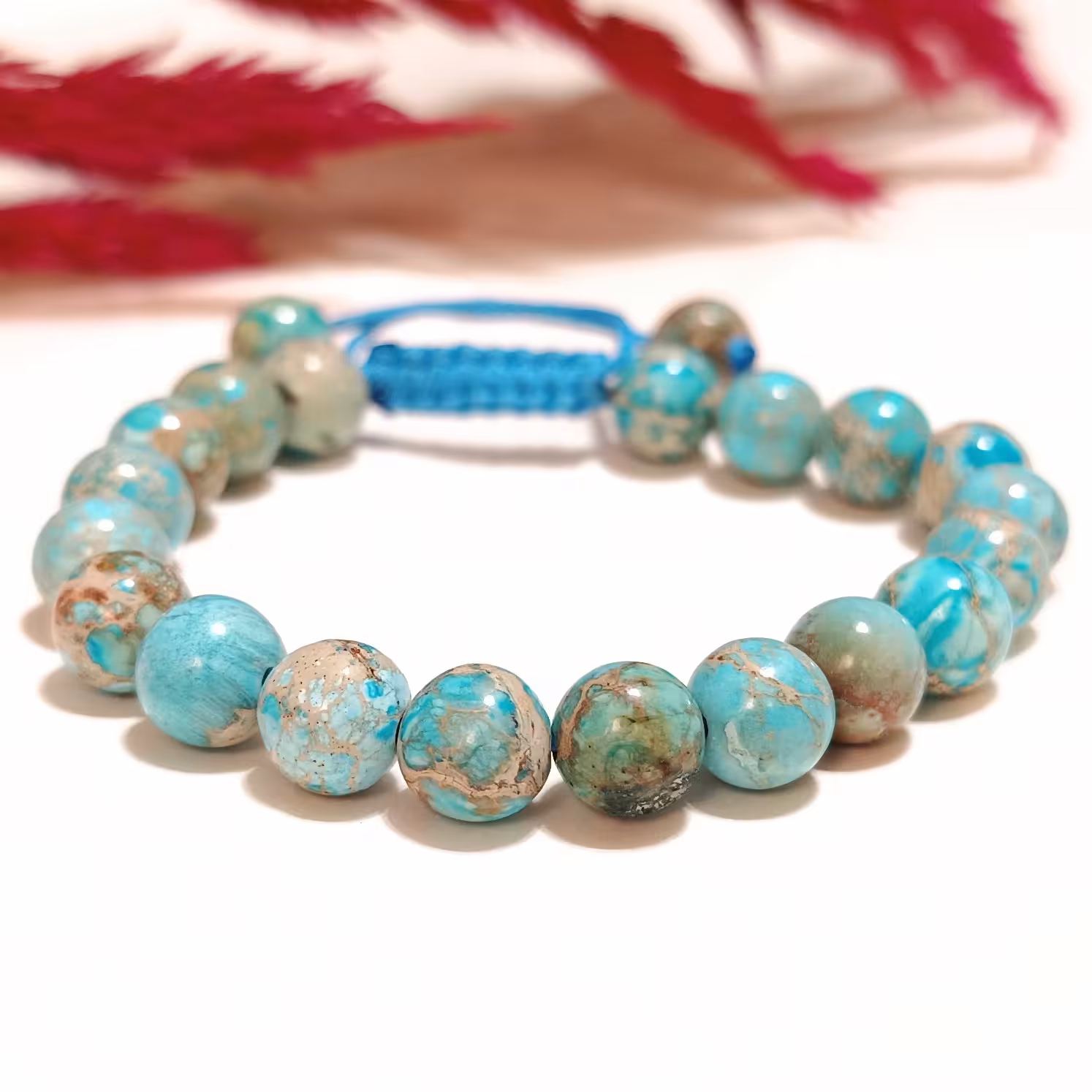 دستبند سنگ فیروزه اصل کد 001