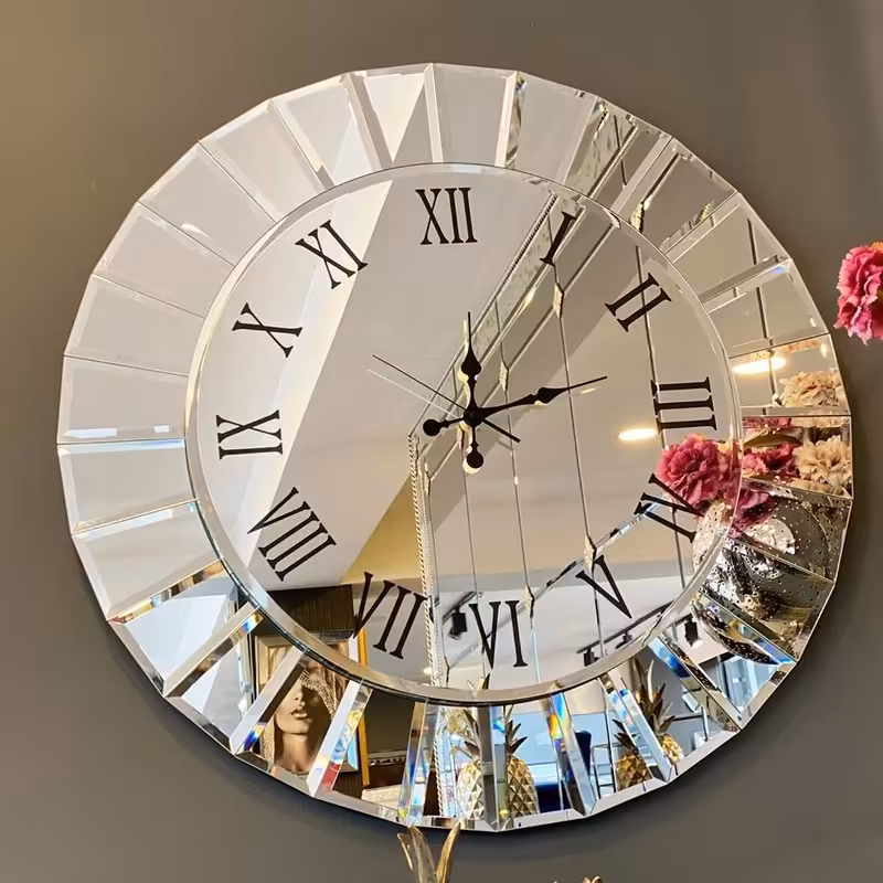 ساعت دیواری آینه ساعت دیواری گرد ساعت دیواری فانتزی ساعت دیواری لوکس ساعت دیواری فانتزی 