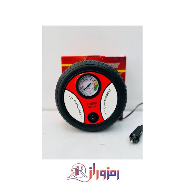 پمپ باد فندکی طرح تایر با فشار 260 PSI قرمز