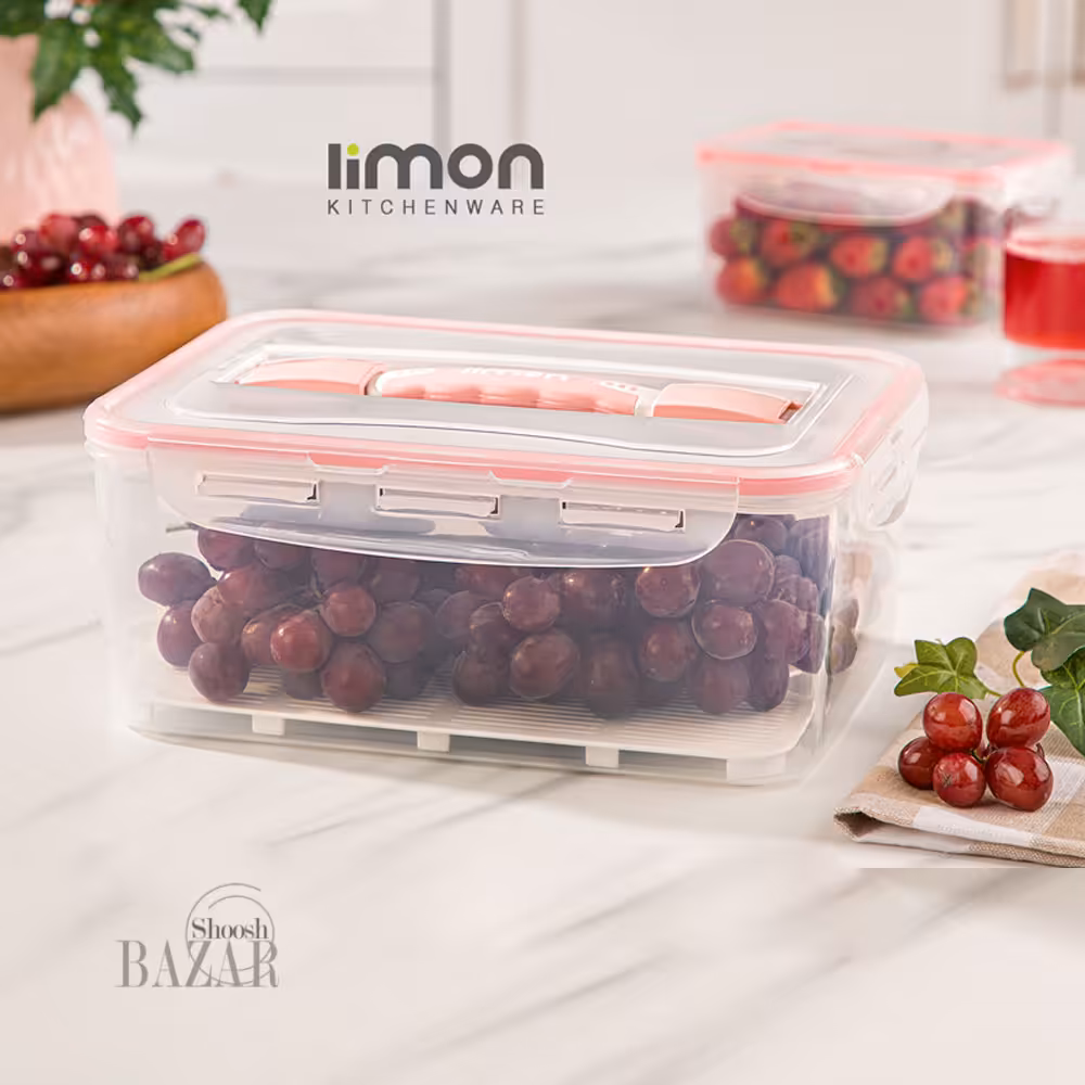 ظرف نگه دارنده چهار قفل 4.5 لیتری دسته دار فریزری لیمون کد 1003