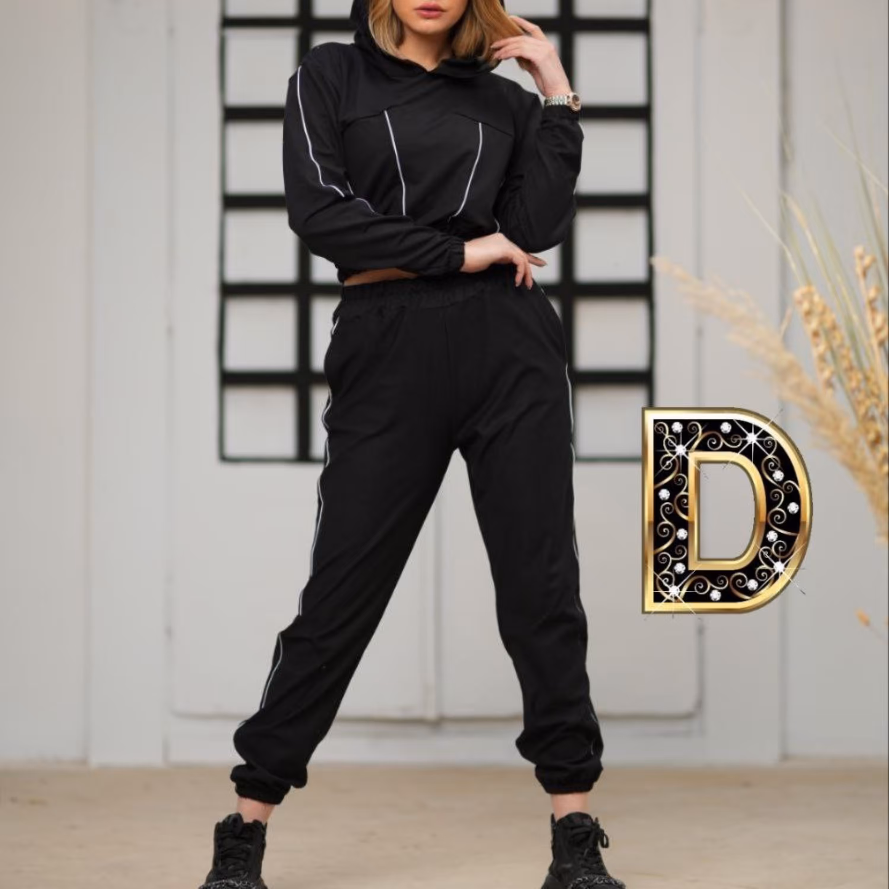 کراپ شلوار مغزی دوزی شده