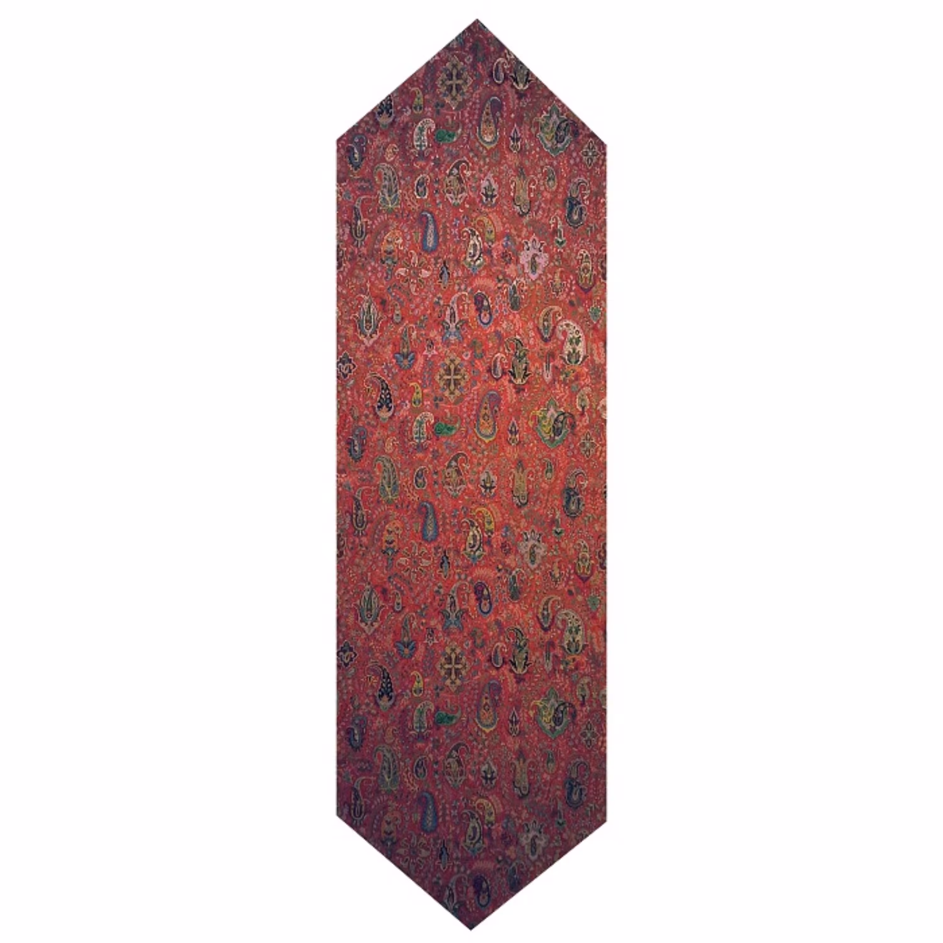 رومیزی رانر ترمه ابریشم  کد TRRA39  بسیار نفیس و اعلاء  رنگ قرمز  آستر زرشکی