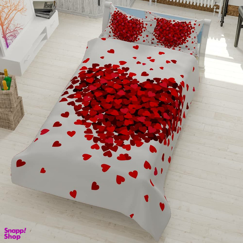 سرویس خواب طرح قلب یکنفره 5 تکه