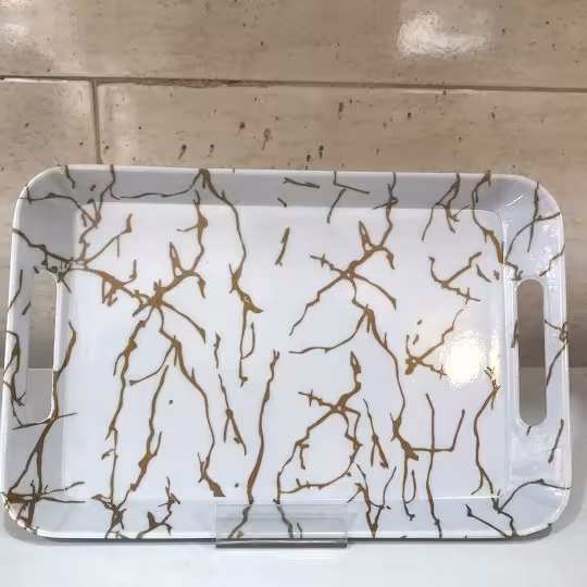 سینی ملامین طرح ماربل سایز 1-رنگ روشن پسکرایه