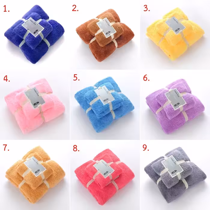 ست حوله حمام و حوله دست و صورت نانو با آبکش بالا و رنگهای زیبا