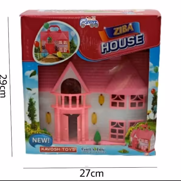 کلبه عروسک کلبه صورتی که از پشت در باز میشه