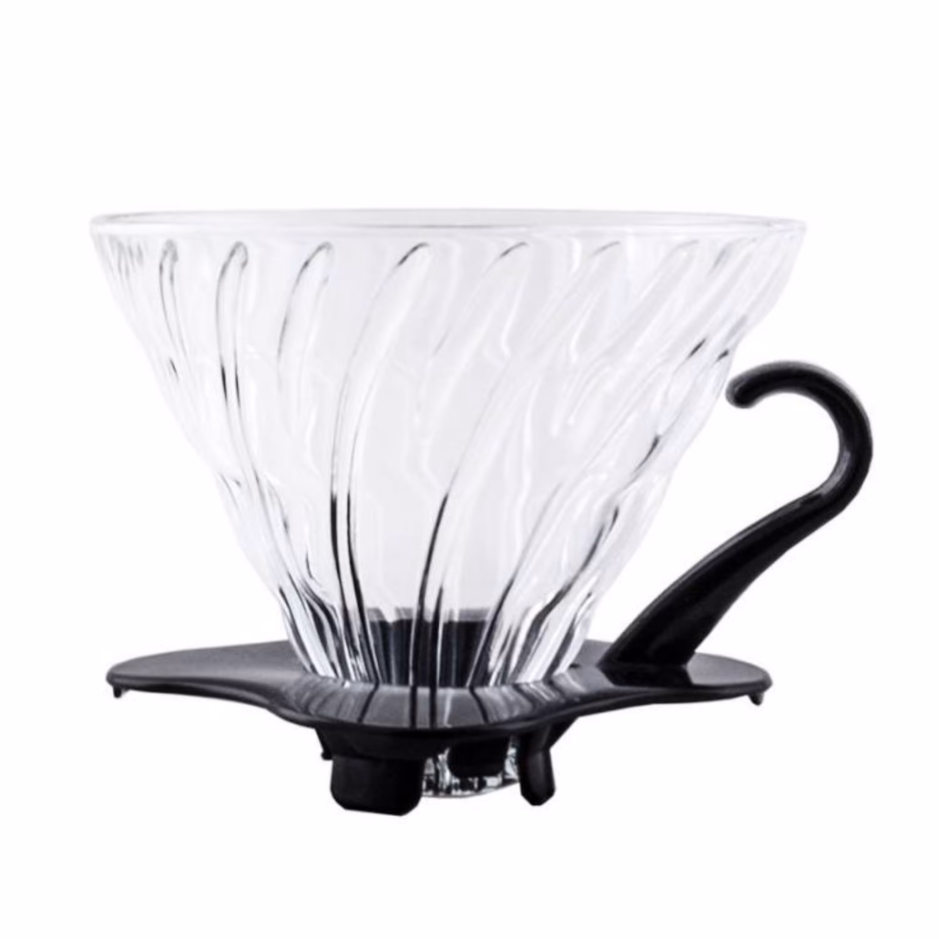 قهوه ساز مدل V60 کد 001 با بدنه شیشه ای و پایه پلاستیکی