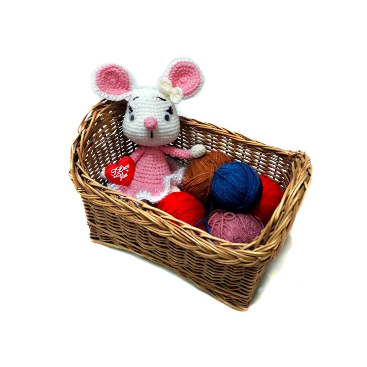 عروسک بافتنی قلاب بافی طرح موش