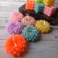 شمع روی  آبی گل داوودی مجموعه 4 عددی