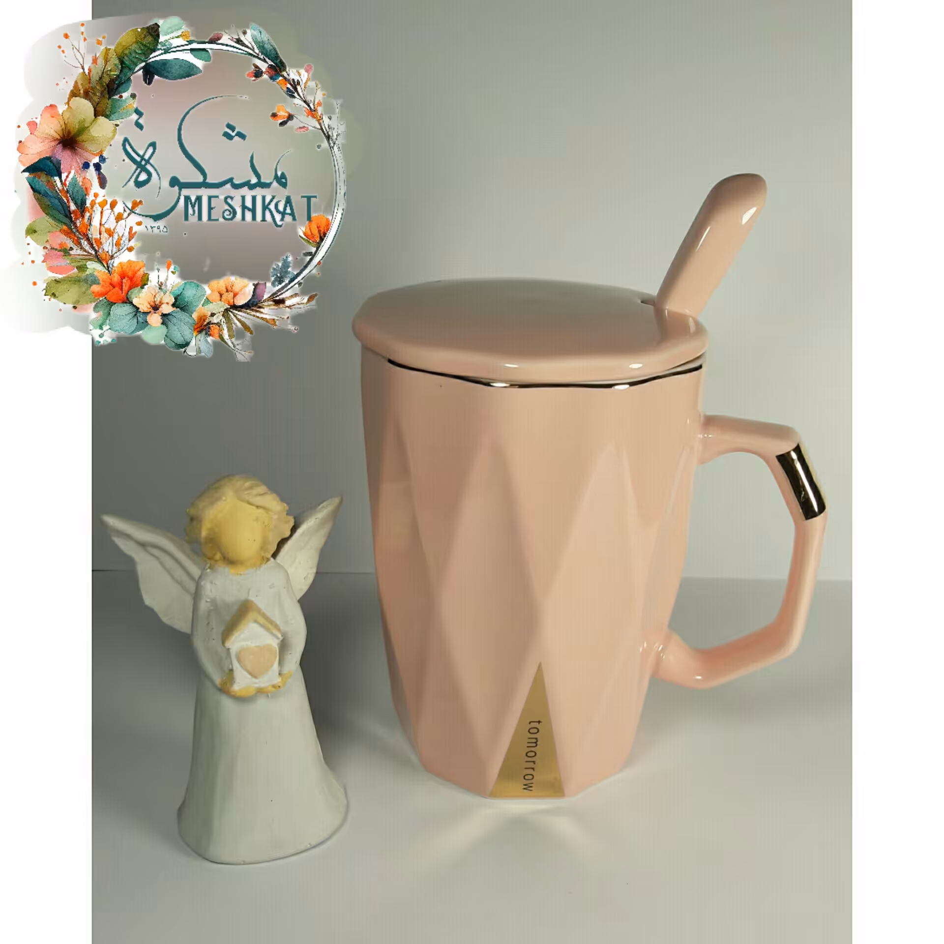 ماگ لوزی بلند رنگ صورتی