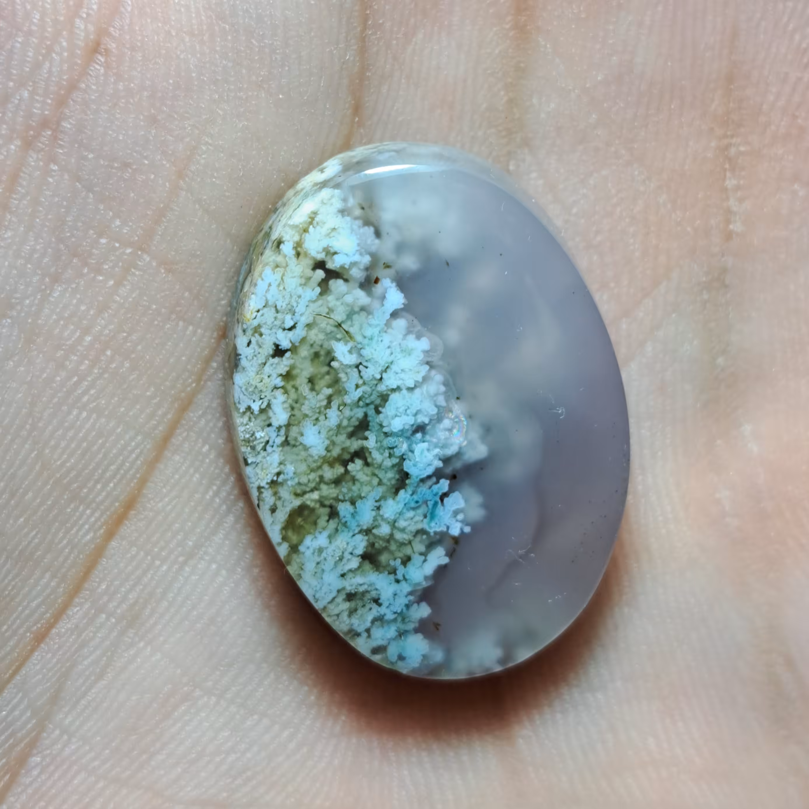 نگین زیبای سنگ عقیق شجر بهاری مناسب برای گردن آویز و انگشتر کد 04