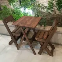 میز و صندلی چوبی تاشو (پس کرایه)