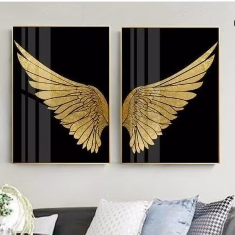 تابلو دکوراتیو مدرن بال فرشته تماماً کار دست 