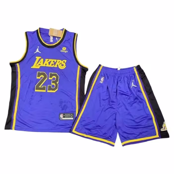 پیراهن شورت بسکتبالی لس انجلس لیکرز بنفش 2023 شماره 23