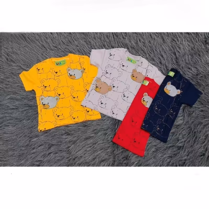 تیشرت بچگانه جذاب خرسی مناسب دختر و پسر  سایز 40 و 45 و 50  