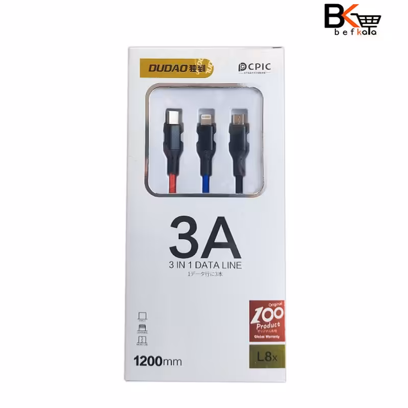 کابل 3 کاره مدل DUDAO L8X