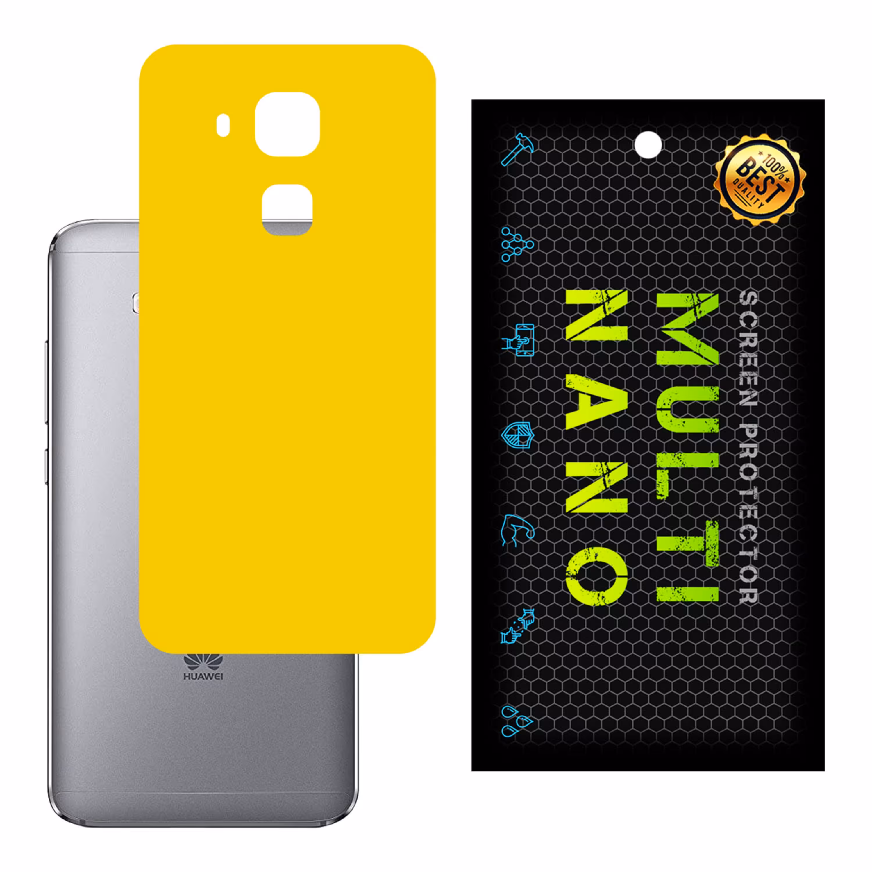 برچسب پوششی MultiNano مدل X-F1M-Yellow برای پشت موبایل هواوی  Nova Plus