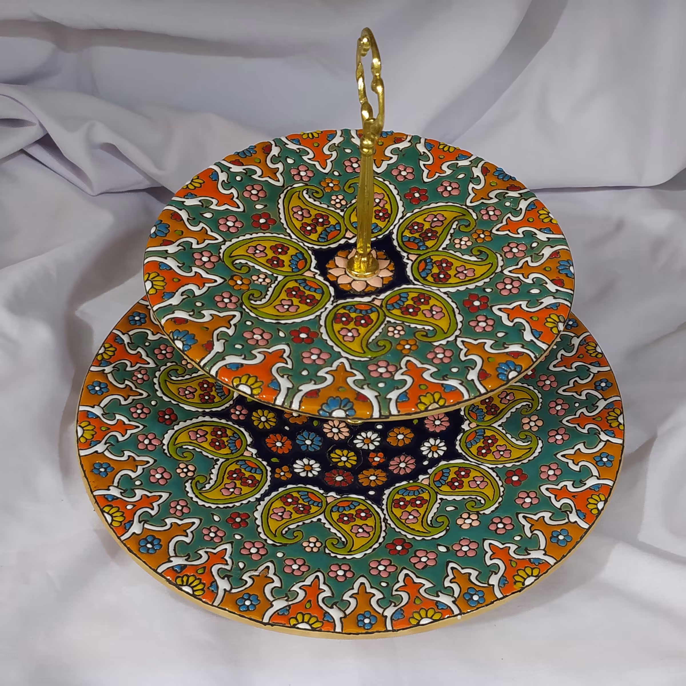 شیرینی خوری دوطبقه سفال میناکاری