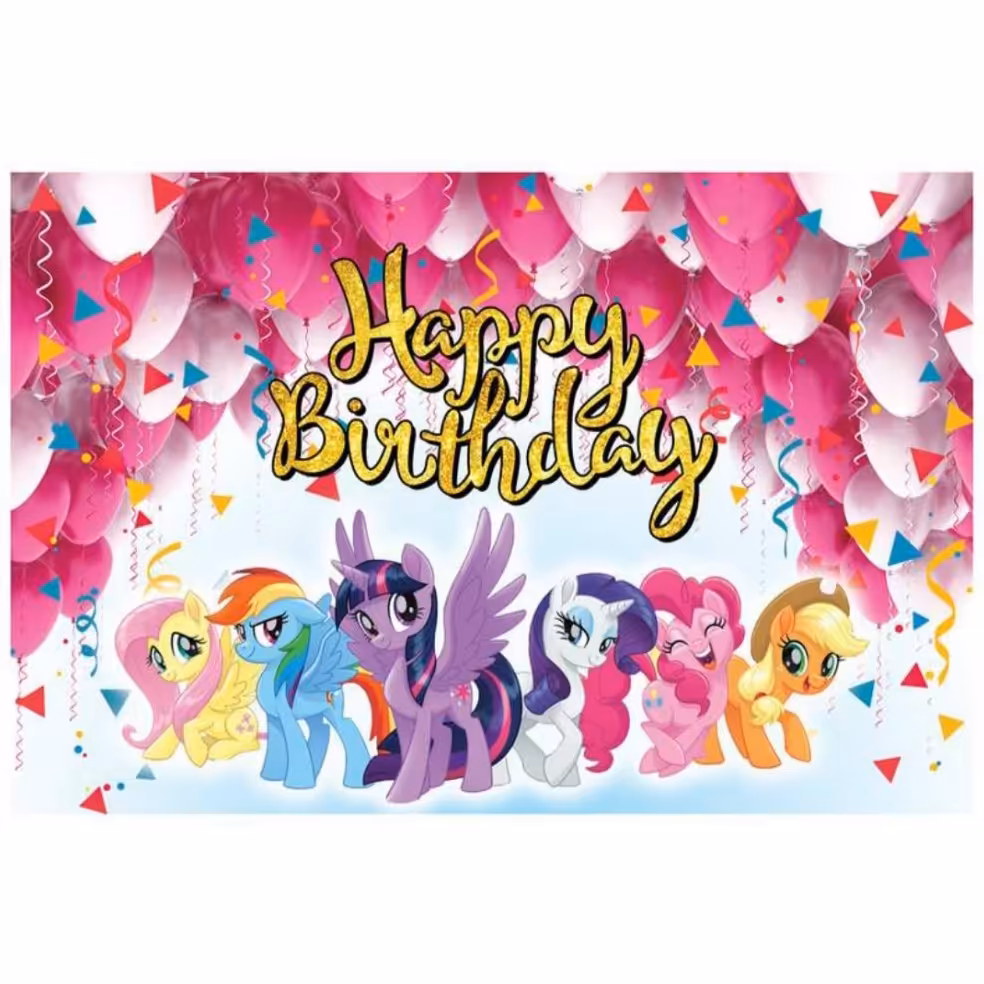 بنر تم تولد بیم بوم طرح پونی کوچولو